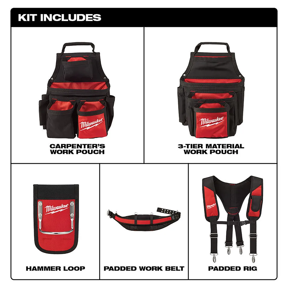 Milwaukee 48-22-8120 30 - 53-Inch 24-Pocket Suspension Rig Contractor Work Belt